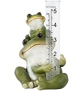 LA CROSSE MCCORMICK 704-4114 5 in. Table Standing Polyresin Frog Rain Gauge, Green