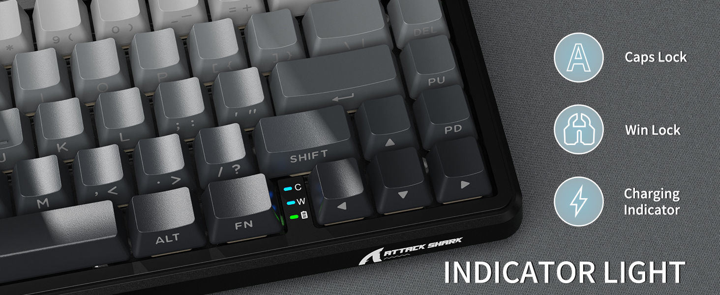 X66 Tri Mode Wireless Mechanical Gaming Keyboard with indicator light