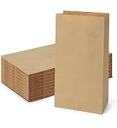 SHOPDAY 12lb Paper Lunch Bags 100 Pack 7x4.5x13.75" Kraft Brown Paper Bags Grocery Bags Bulk, Bre...