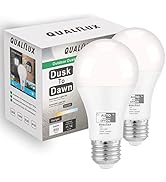 Qualilux Dusk to Dawn Light Bulbs 850LM, 60W Equivalent, Daylight, LED 9.5W, A19, E26 Base, 2-Pac...