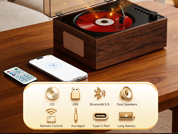 cd player for home retro vintage portable with bluetooth speakers desktop small gift kid battery