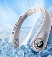 Portable Neck Fan With LED Display, Hands-free 5 Speeds Cooling, Neck Support, Lightweight, Blade...