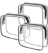Lermende 3pcs/pack Clear Toiletry Bag TSA Approved Travel Carry On Airport Airline Compliant Bag ...