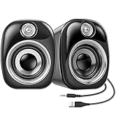 MELOGAGA Computer Speakers, 2.0 Stereo Mini Desktop Speaker, USB Powered & 3.5mm Aux-in PC Gaming...
