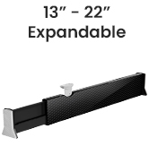 Image of the drawer divider 2.5 inch tall black drawer divider extended