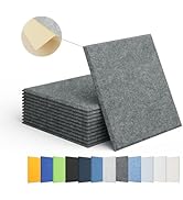 Amantech 12 Pack Acoustic Panels Self Adhesive Sound Proof Foam, High Density Sound Acoustic Pane...