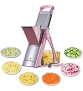 ONCE FOR ALL Upgrade Safe Mandoline Slicer Plus, Adjustable Vegetable Food Chopper Potato Fries F...