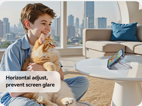 for iPhone 17 Pro Case with 360 Spin Magnetic Stand Slim Polished Clear