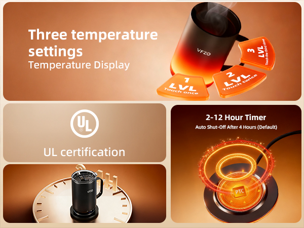 Intelligent heated coffee mug