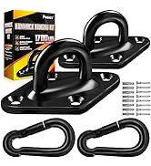 [Upgraded] 1700 lb Capacity 2PCS M10 Stainless Steel Pad Eye Hooks+2PCS 10MM Snap Hook + 8PCS Hea...