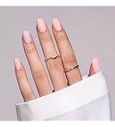 MelodySusie Press-On Nails Short Square Petale Pink, long-lasting &amp; glossy finish. Reusable with ...