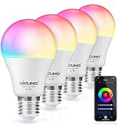DiCUNO Smart Light Bulbs, Full Color Changing Bulb, Work with Alexa, Google Assistant, No Hub Req...