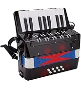 MEKOTRIN Piano Accordion, Mini Accordion 17 Key, Small Accordion 8 Bass with Straps, Keyboard Rhy...