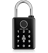 Mrandou Fingerprint Padlock with Key Backup, 5 Unlock Ways Smart Combination Gate Lock with IC Ca...