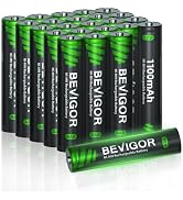 BEVIGOR 1500 Cycle AAA Rechargeable Batteries,1100 mAh High Capacity 1.2V NiMH Low Self Discharge...