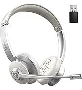Wireless Headset, Bluetooth Headset with Microphone AI Noise Canceling &amp; USB Dongle, On-Ear Headp...