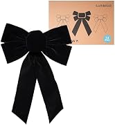 LaRibbons 12 Pack Christmas Black Velvet Bows, 13