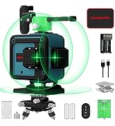 3D Self-Leveling 360-Degree Green Cross Line Laser Level with Pulse Enhancement Mode, Remote Cont...
