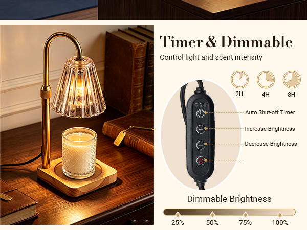 marycele candle warmer lamp with timer - perfect for bedroom &amp; bathroom