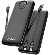 GrnOas.E Power Bank,10000mAh 22.5W Max Portable Charger Built in Cables,4 Outputs 2 Inputs Extern...