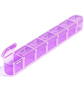 Daviky Weekly Pill Organizer, Large 7 Day Pill Box, Travel Pill Case, Daily Pill Dispenser for Vi...