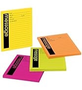 Post-it Super Sticky Lined Notes, Telephone Message, 4 Sticky Note Pads, 4 x 5 in., School Suppli...
