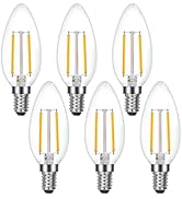 Lepro E12 Chandelier Light Bulbs, Filament LED Candle Bulbs, Dimmable 5W 500LM, 60W Equivalent, 2...