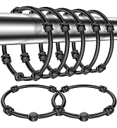 DABIDYOU Shower Curtain Rings, 12 Pcs Shower Hooks for Shower Curtain, Rust Proof Metal Decorativ...