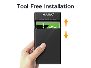 Tool-free 2.5&amp;#34; SATA to USB 3.0 Adapter sliding closure desig housing case caddy dock reader