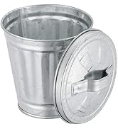 Toddmomy Mini Desktop Trash Can with Lid Metal Rubbish Bin Tiny Garbage Can Mini Tabletop Flowerp...