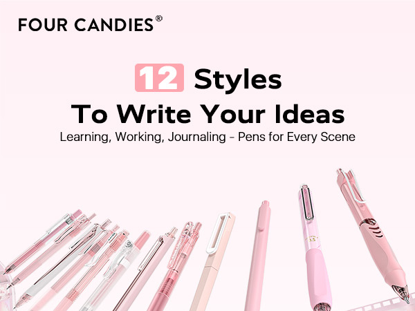 Four Candies 12Pack Pastel Gel Ink Pen Set