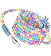 USB C Cable Beaded Fast Charging 6.6FT,Beads Charger Cable for Girl Women Student School Kid,60W ...