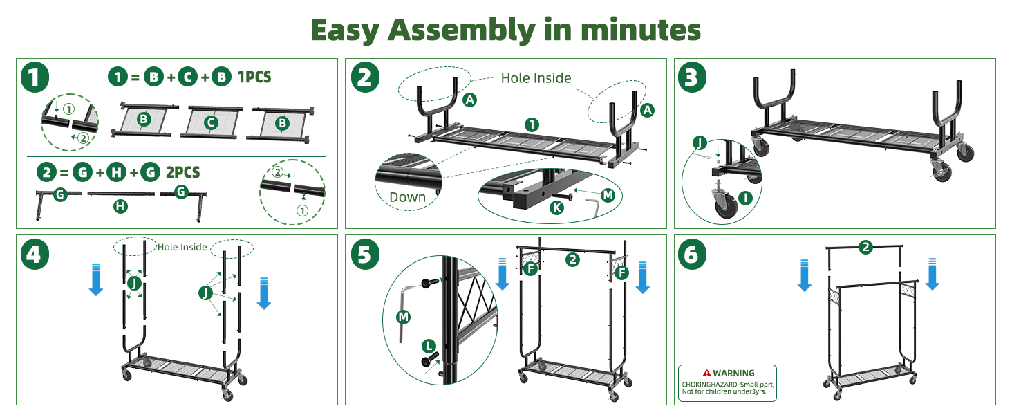 double rod garment rack