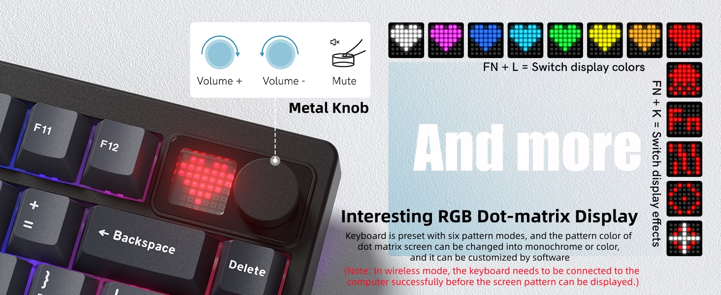 75% Wireless Mechanical Gaming Keyboard Bluetooth 5.0/2.4GHz/USB C Thocky Creamy Keyboard