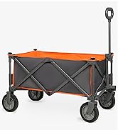 PORTAL Collapsible Folding Wagon Utility Cart Foldable Heavy Duty All Terrain Wagon for Outdoor, ...