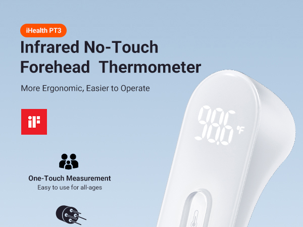 iHealth No-Touch Forehead Thermometer for Adults, Kids, Babies