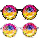 Xtra Lite Kaleidoscope Glasses Lightweight Glass Crystal Edm Festival Diffraction (2 Pack)