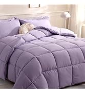 DOWNCOOL Comforters Queen Size, Duvet Insert, Light Purple All Season Duvet, Lightweight Quilt, D...