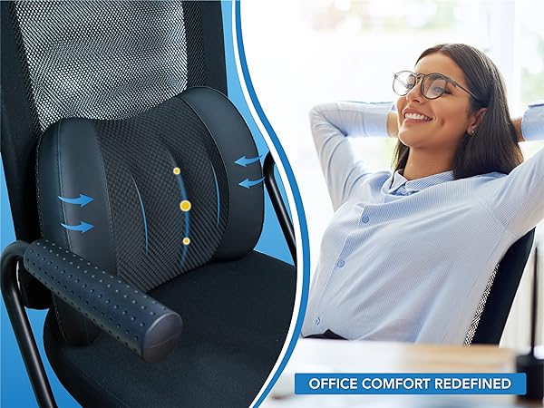Comfortable back pillow for car provides just the right amount of support for the waist and back