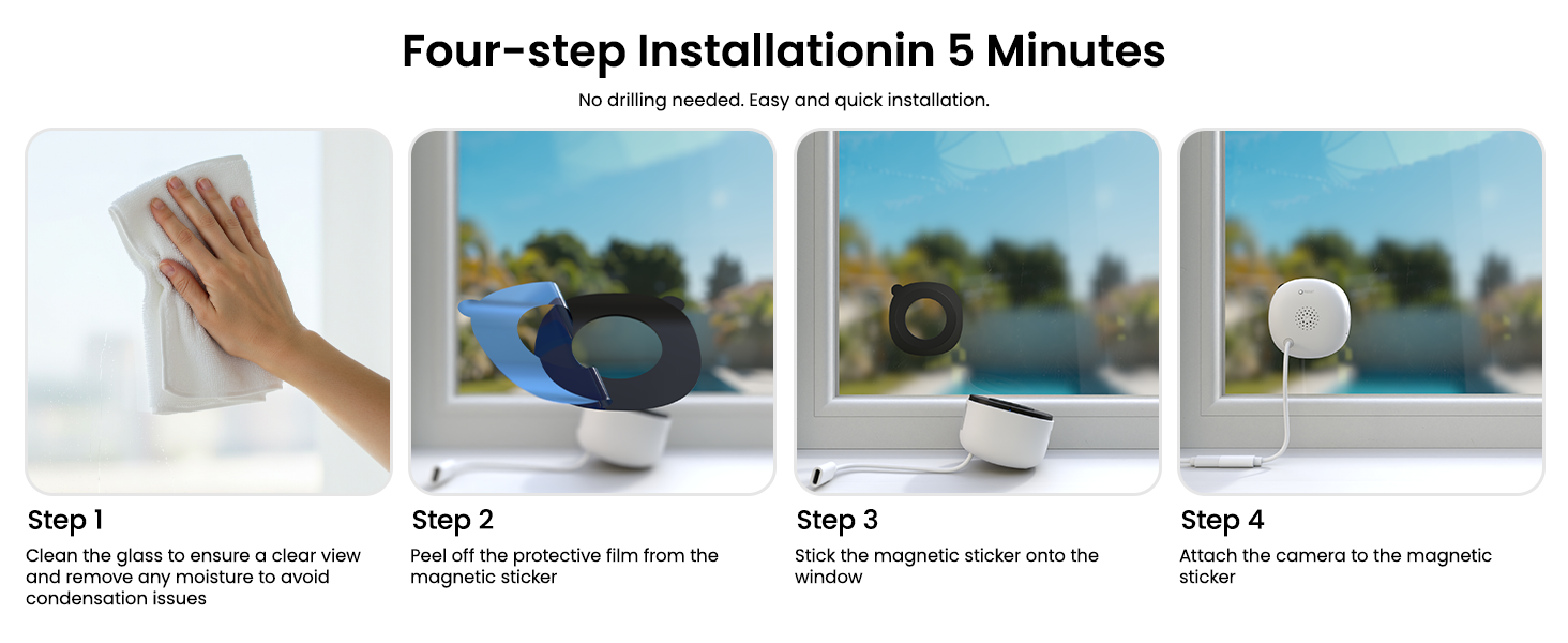 Four-Step Installation for window camera