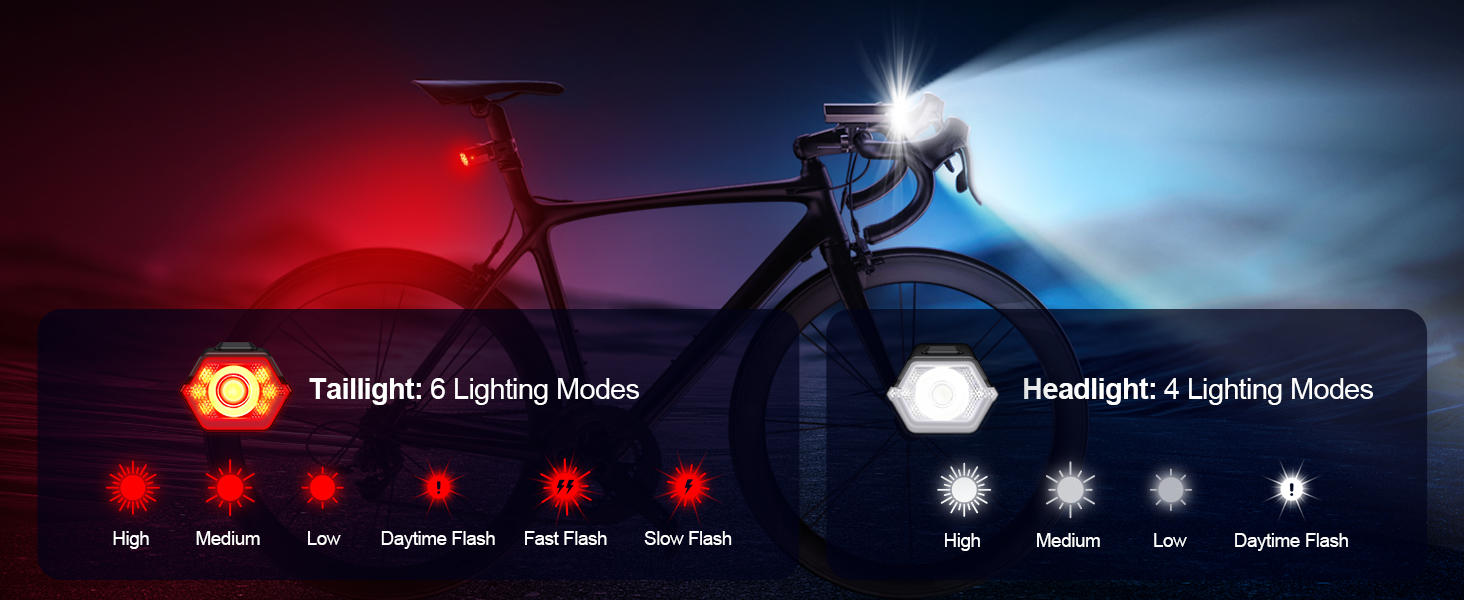 bike rear light bike headlight and tail light set rechargeable bike light led bike lights