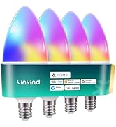 Linkind Matter Smart Bulbs, E12 Led Bulb Works with Alexa/Apple Home/Google Home, Smart Light Bul...