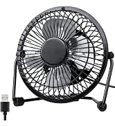 Zuvas Desk Fan Quiet Small USB Fan 360° Rotation Portable Table Fan 2 Speed Mini Personal Fan Air...