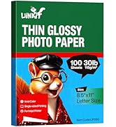 Uinkit 100 sheets 115gsm Photo Paper 30lb Very Thin Flyer Photo Paper Glossy 8.5x11 Single Side I...