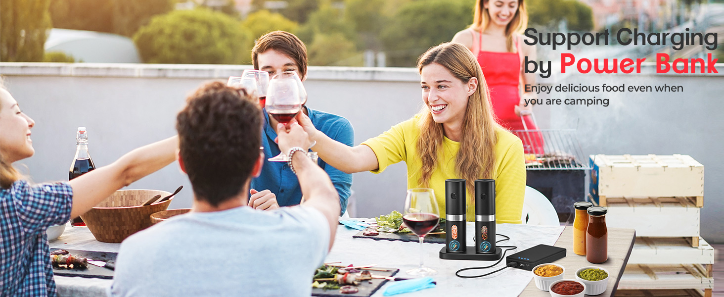 Electric Salt and Pepper Grinder Set