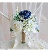 Udoula Wedding Bouquets for Bride Bridesmaid, Artificial Roses Flowers for Wedding Church Decorat...