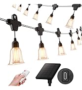 ALFIOT Solar Outdoor String Lights, 6 Lighting Modes, IP65 Waterproof, 16 Shatterproof Small Bell...