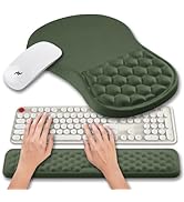 Hokafenle 2 in 1 Ergonomic Mouse Pad Wrist Support &amp; Wrist Rest for Computer Keyboard Set, with R...