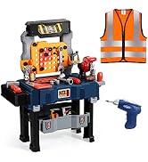 Deejoy Kids Tool Bench Toy with Realistic Tools and Electric Drill, Transformable Kids Tool Set, ...