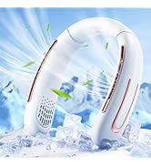 WITHOUSE Portable Neck Fan,8000 mAh Cooling Airflow 3 Speeds Adjustable Bladeless Fan Hands Free ...